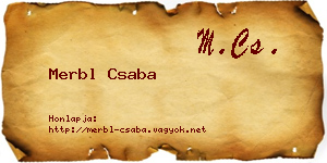 Merbl Csaba névjegykártya